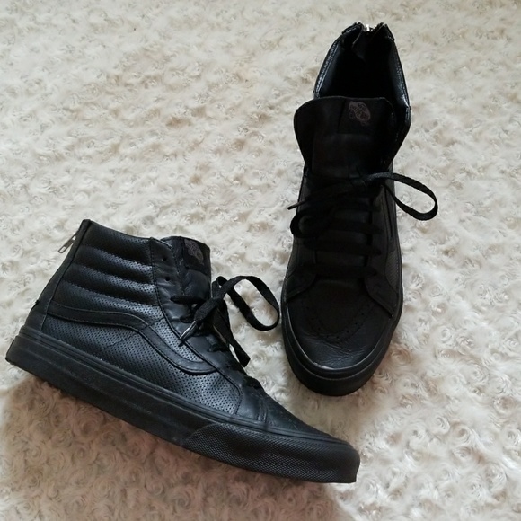 black high top vans with zipper